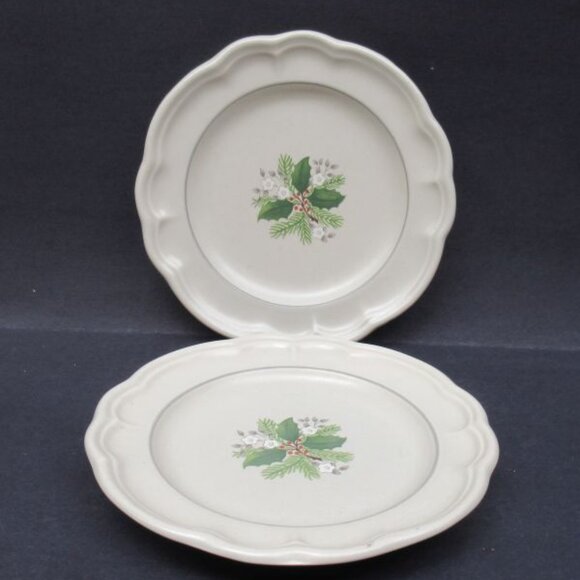 2 - Pfaltzgraff China CHRISTMAS HEIRLOOM 7 3/8 Inch Salad Plates Made In U.S.A. - Picture 2 of 4